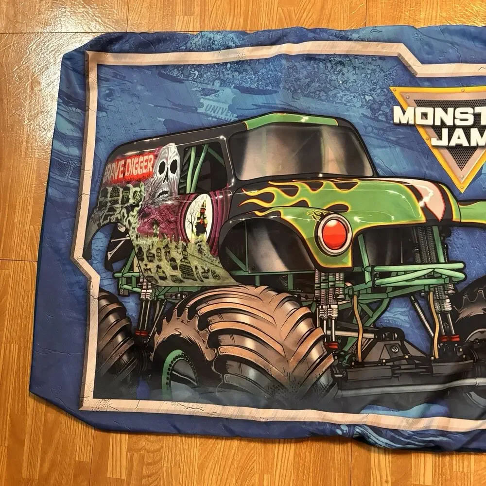 Monster Jam Grave Digger Pillowcase Standard Blue Kids Bedding Home Decor